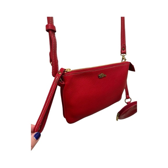 🇨🇦 ROOTS Twinsie Bag 2.0 Cloud Leather Crossbody bag and matching coin pouch - Picture 4 of 14